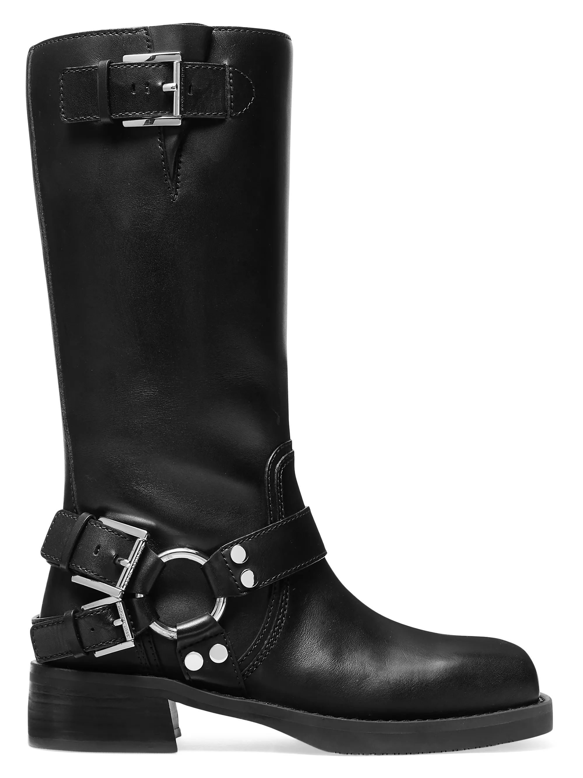 Shop MICHAEL Michael Kors Crosby Moto 40MM Leather Boots | Saks Fifth Avenue | Saks Fifth Avenue