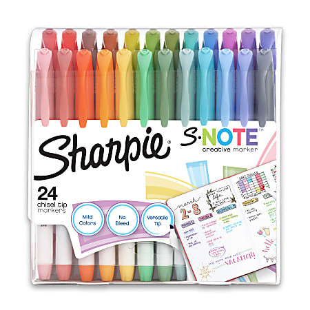 Sharpie S Note Highlighters Chisel Tip Assorted Colors Pack Of 24 Highlighters - Office Depot | Office Depot and OfficeMax 