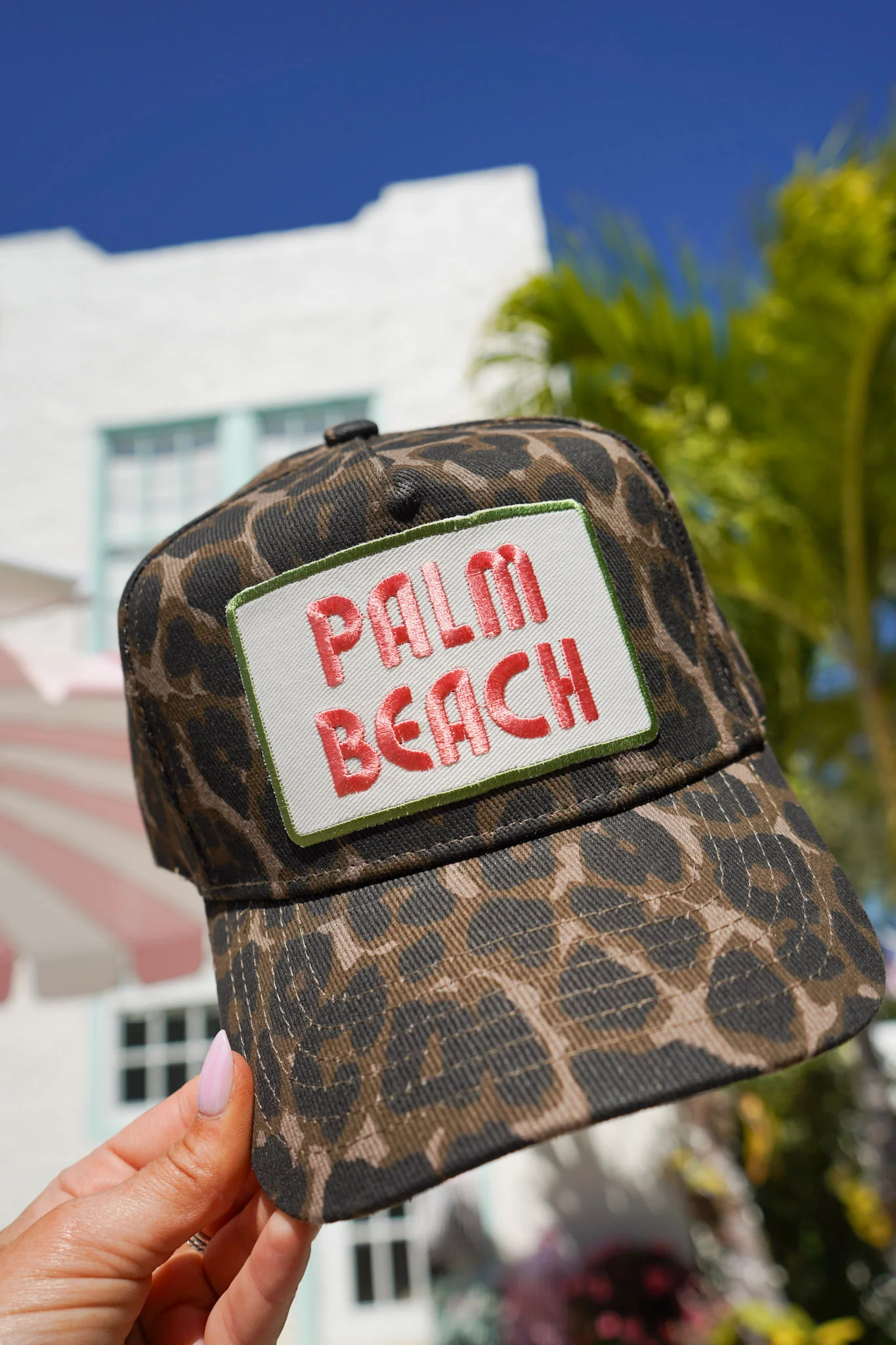 Palm Beach - Leopard Vintage Trucker Hat | KenzKustomz