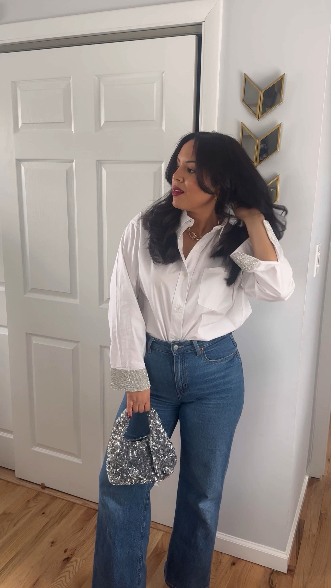 A splash of sparkle! This vici top is great for office holiday parties! 

#LTKHoliday #LTKFindsUnder100 #LTKStyleTip