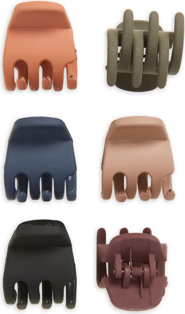 Assorted 6-Pack Resin Jaw Hair Clips | Nordstrom
