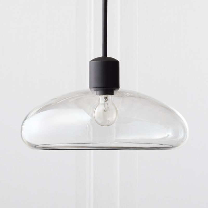 Iona Matte Black and Clear Glass Pendant Light | CB2 | CB2
