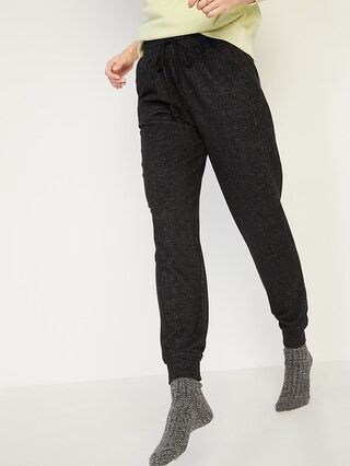 High-Waisted Soft-Brushed Plush-Knit Jogger Lounge Pants for Women | Old Navy (US)