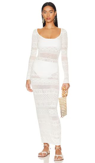 Neilan Pointelle Maxi Knit Dress in Ivory | Revolve Clothing (Global)