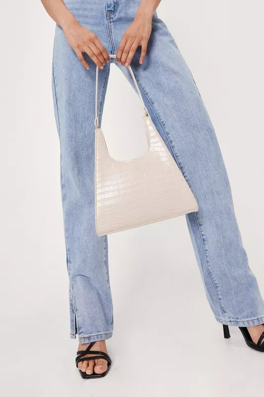 Faux Leather Croc Structured Day Bag | Nasty Gal (US)