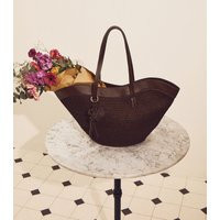 Dark Brown Curved Woven Tote Bag New Look | New Look (UK)