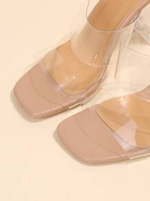 Clear Strap Chunky Heeled Mule Sandals
   SKU: sx2202168222749711      
          (390 Reviews)
 ... | SHEIN