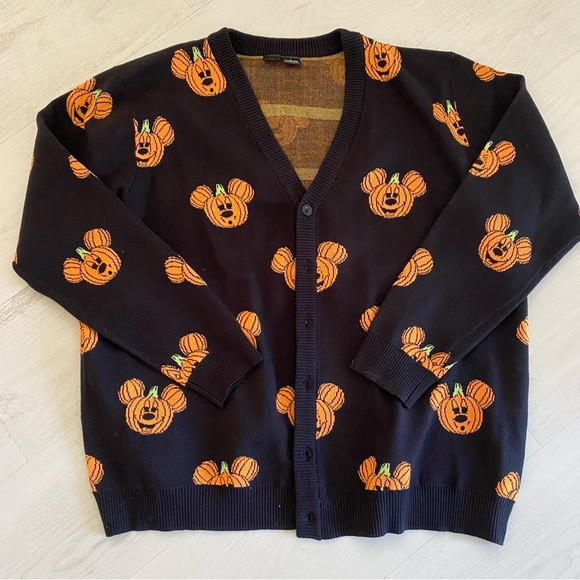 Disney x Cakeworthy Mickey Pumpkin Knit Cardigan XL Unisex | Poshmark