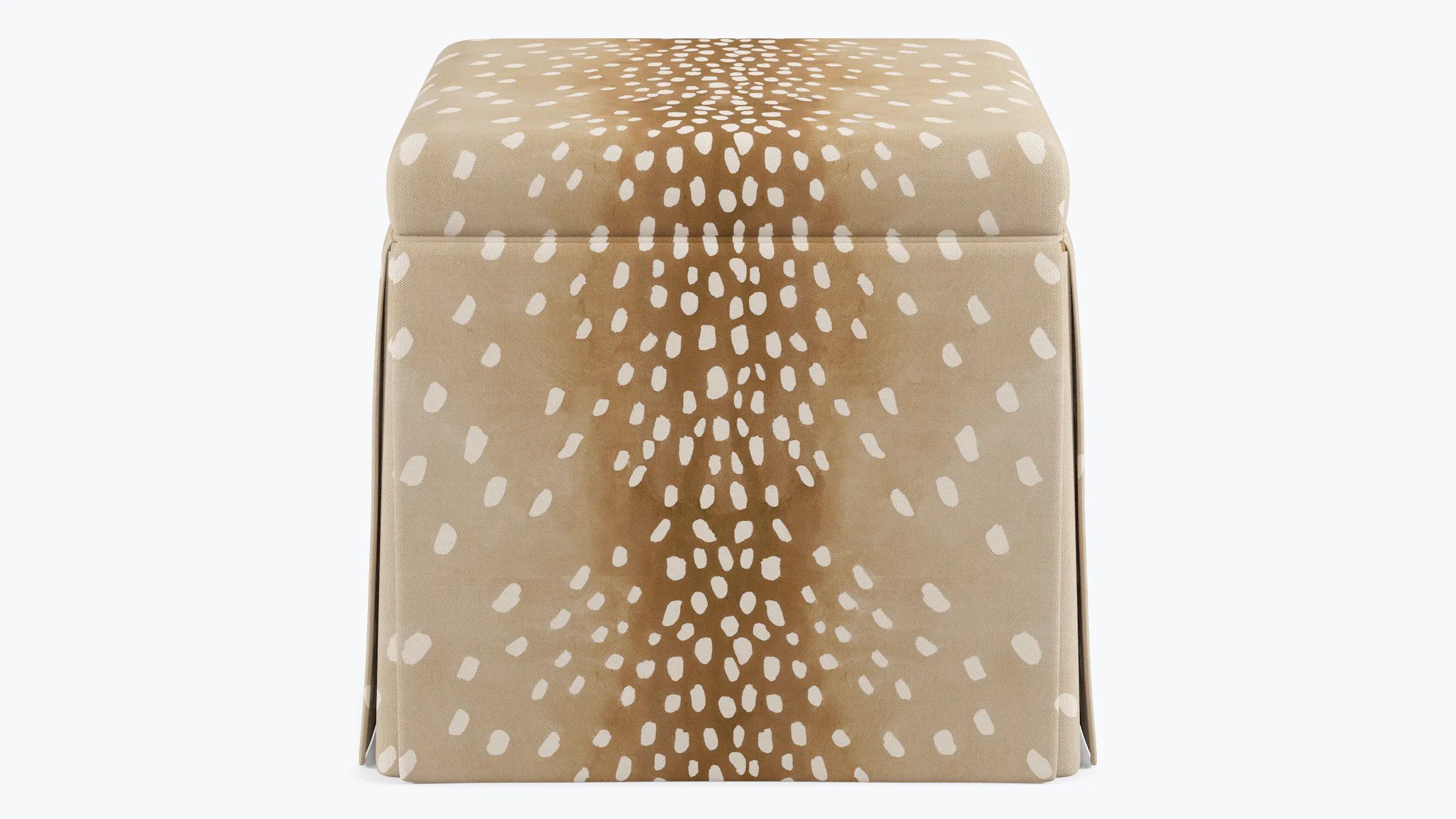 Skirted Storage Ottoman | Fawn | The Inside