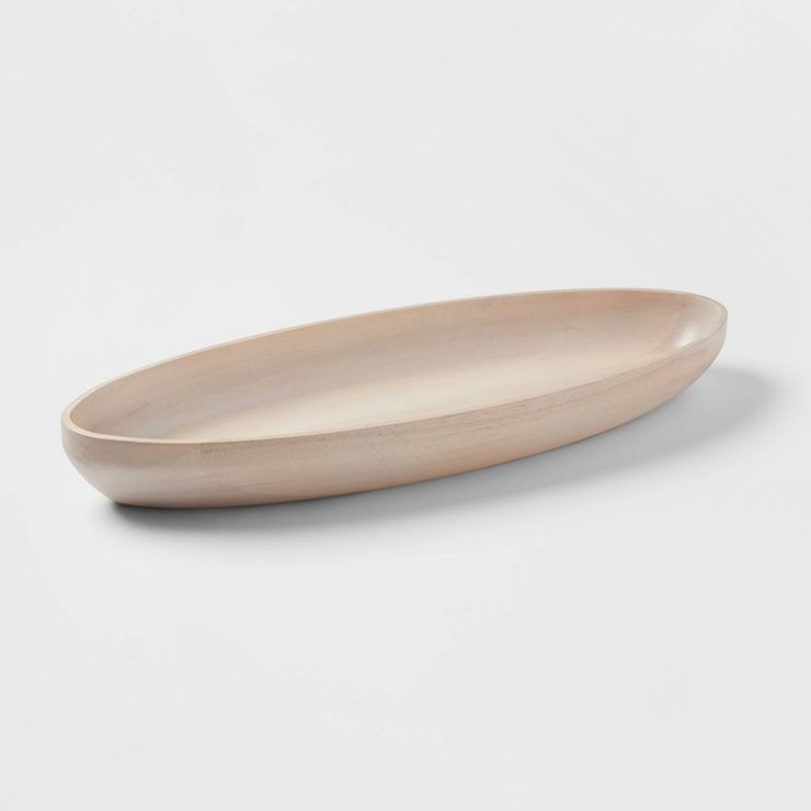 25oz Rubberwood White Washed Dough Bowl - Threshold™ | Target