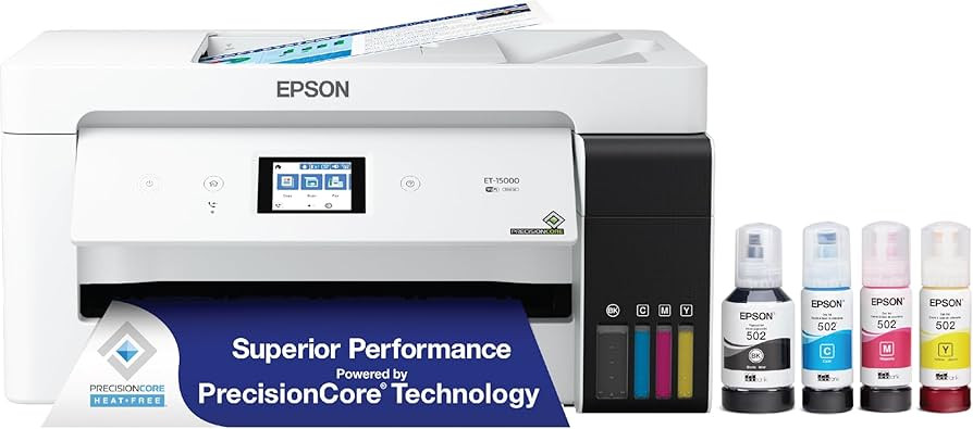 Epson EcoTank ET-15000 Wireless Color All-in-One Supertank Printer with Scanner, Copier, Fax, Eth... | Amazon (US)