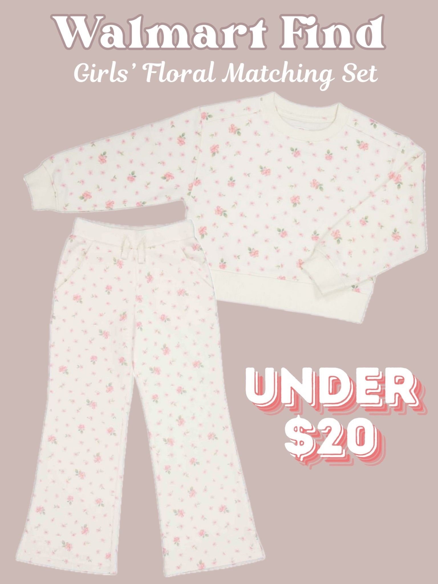 I have no words for this precious set! 🌸🎀 Tops + bottoms sold separately, and you can get both for under $20! (Sign up for restock notifications if your size is sold out - they restock often!)
.
.
.
.
Girls’ Walmart Find - Under $10 - Under $20 - Coquette - Cottage - Cottagecore - Floral - Girly - Flare Lounge Matching Set - Fleece Pullover - Kids Valentine’s Day Outfit 

#LTKmomlife #LTKKids