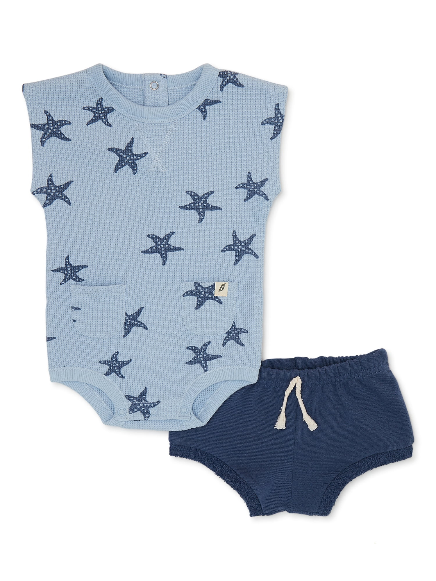 easy-peasy Baby Tank Bodysuit and Shorts Outfit Set, 2-Piece, Sizes 0M-24M - Walmart.com | Walmart (US)