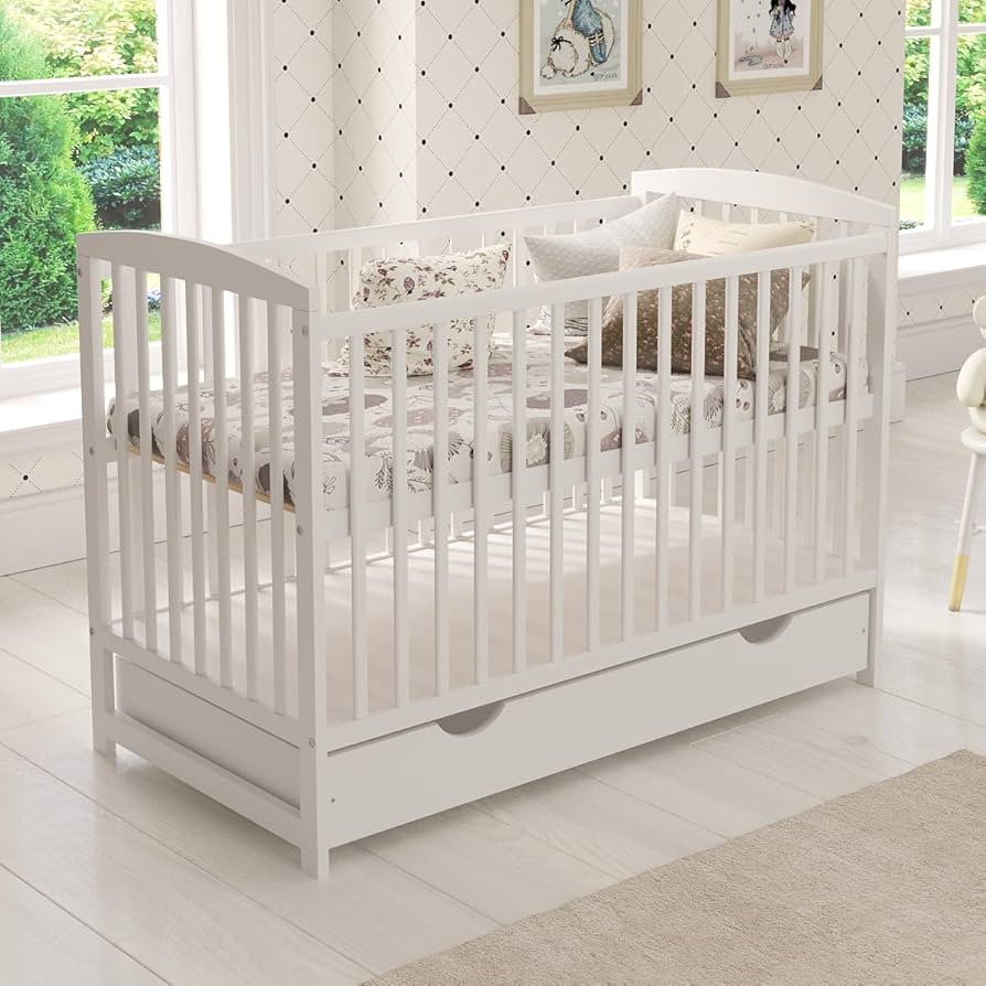 Love For Sleep JACOB Wooden Baby Cot Bed 120x60cm FREE Deluxe Aloe Vera Mattress, Safety Wooden B... | Amazon (UK)