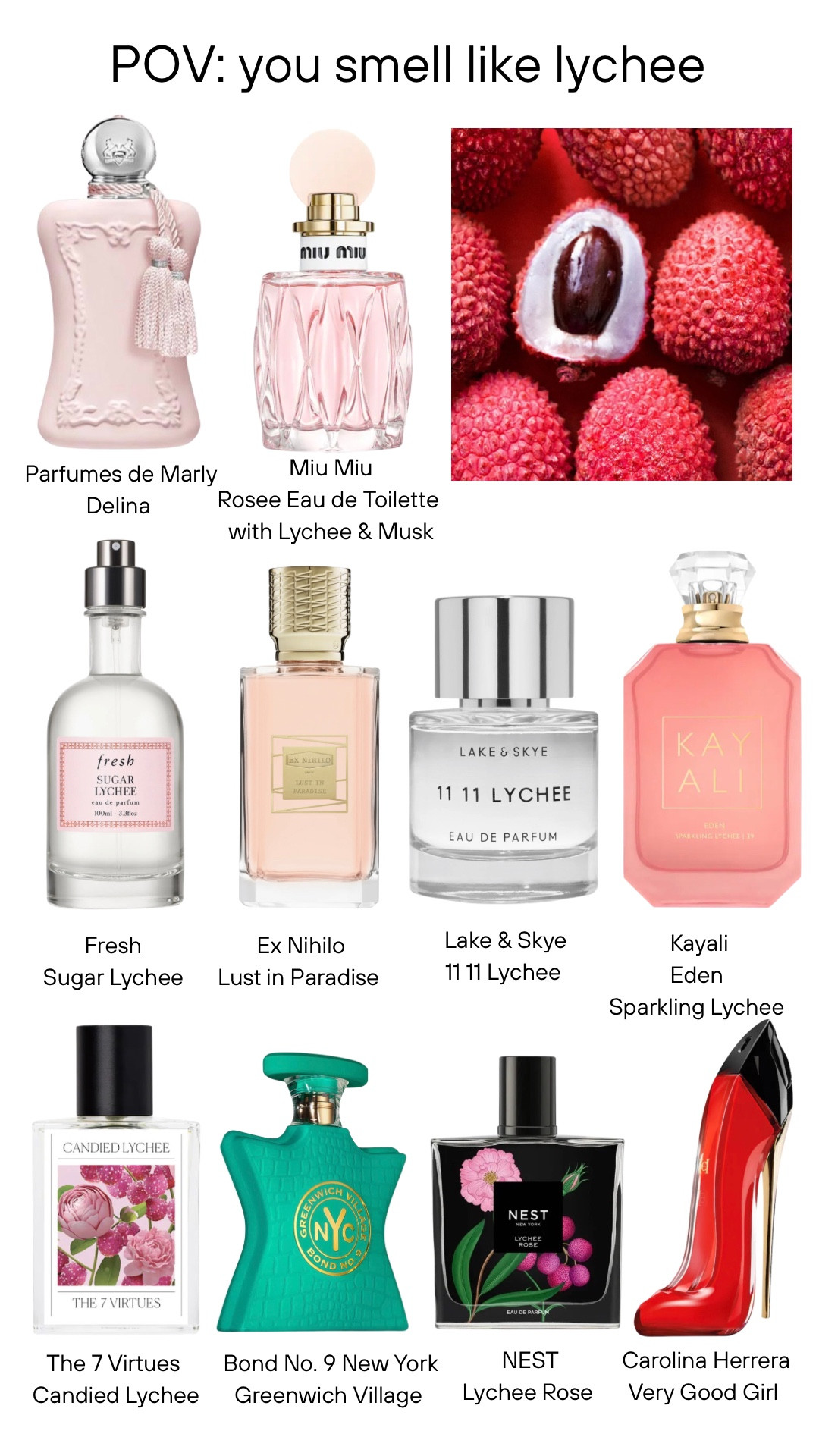 Get ready for the hot girl summer with tropical, juicy and sparkling lychee scents. A summer fruity scent that turns heads. 
Check if they are still on sale! 
#lychee #perfume #scent #fragrance #cleangirl #summer

#LTKMothersDay

#LTKBeauty #LTKSaleAlert