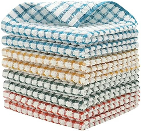 Cotton Cleaning Rags Terry Dish Cloths for Washing Dishes, Set of 8 Dish Rags for Cleaning, Light... | Amazon (US)