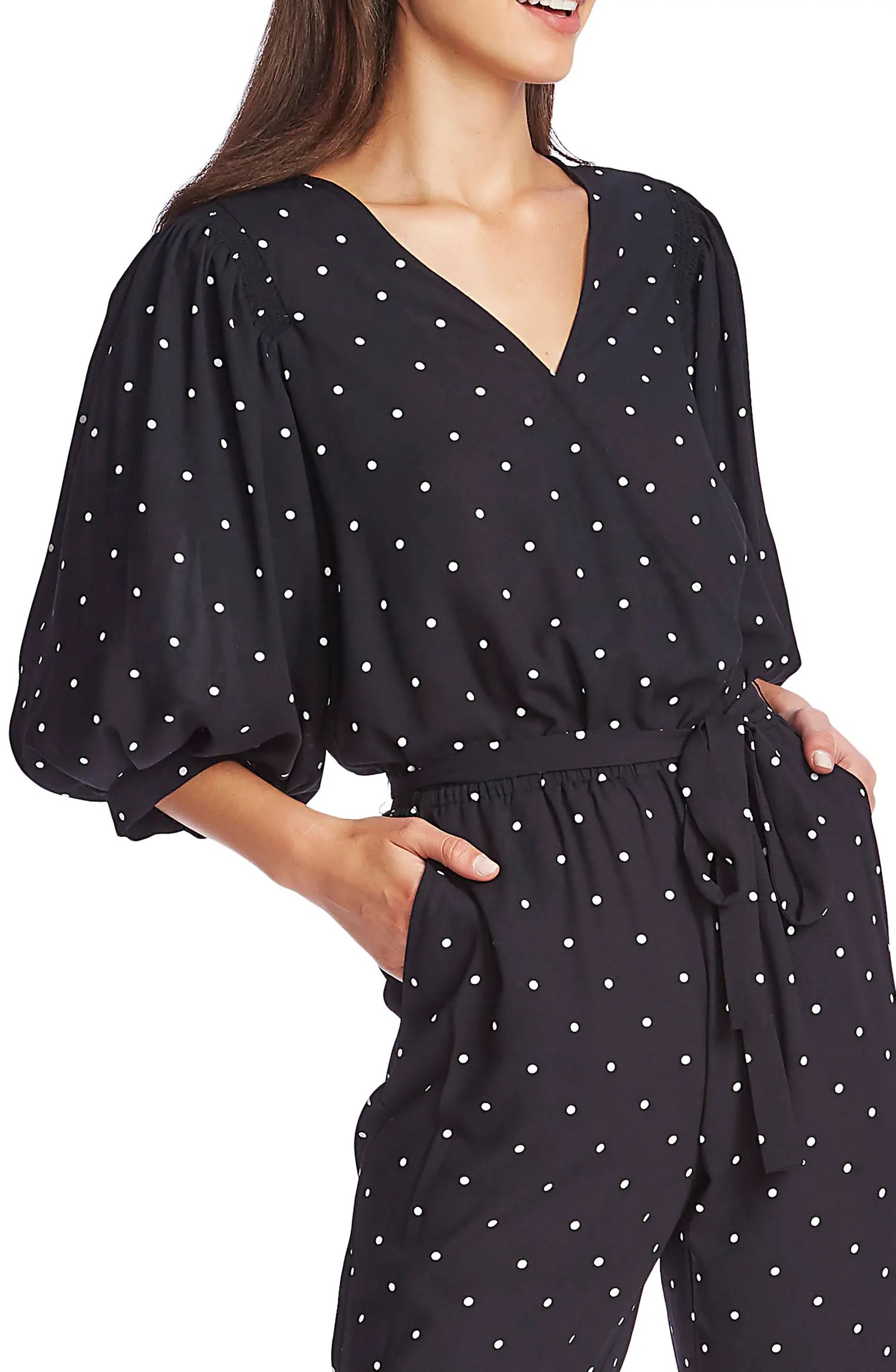 Moonlit Polka Dot Wrap Front Jumpsuit | Nordstrom