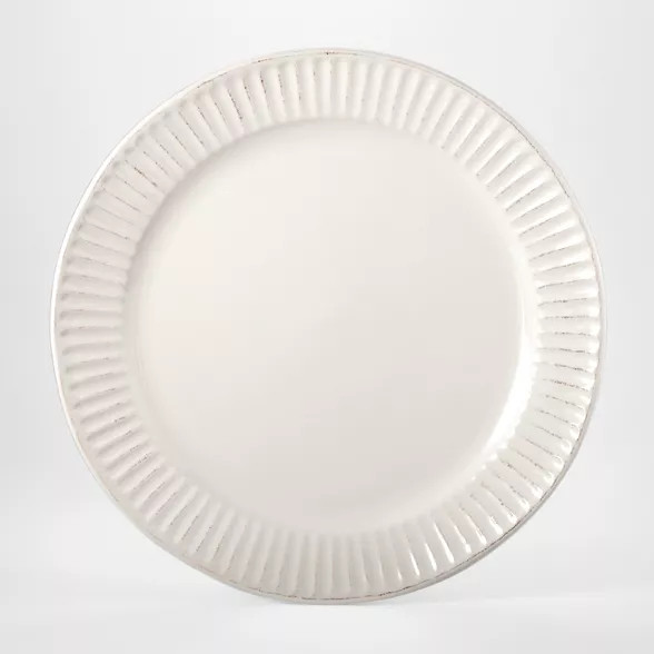 Stoneware Harrison Lines Dinner Plate 10.4" White - Threshold™ | Target