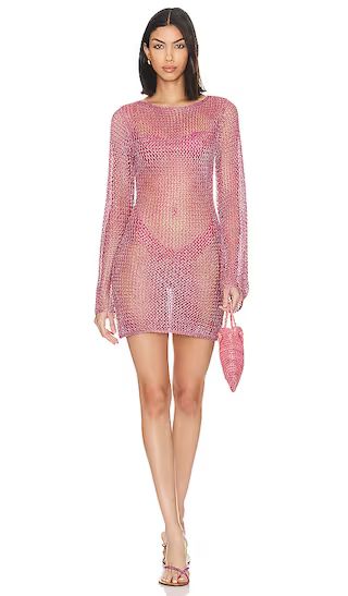 Gaia Mini Dress | Pink Metallic Dress Pink Sequin Dress Pink Cover Up Dress Pink Sparkly Dress  | Revolve Clothing (Global)