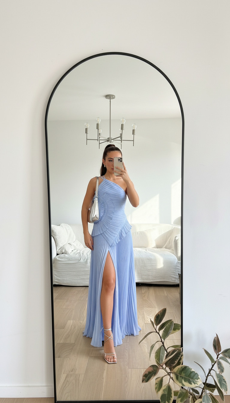 The prettiest spring wedding guest dress 💙

This one-shoulder pleated maxi is perfect for garden weddings, outdoor ceremonies, and formal spring wedding guest outfits. Styled with silver heels and a mini shoulder bag. 

 #LTKootd #LTKWedding