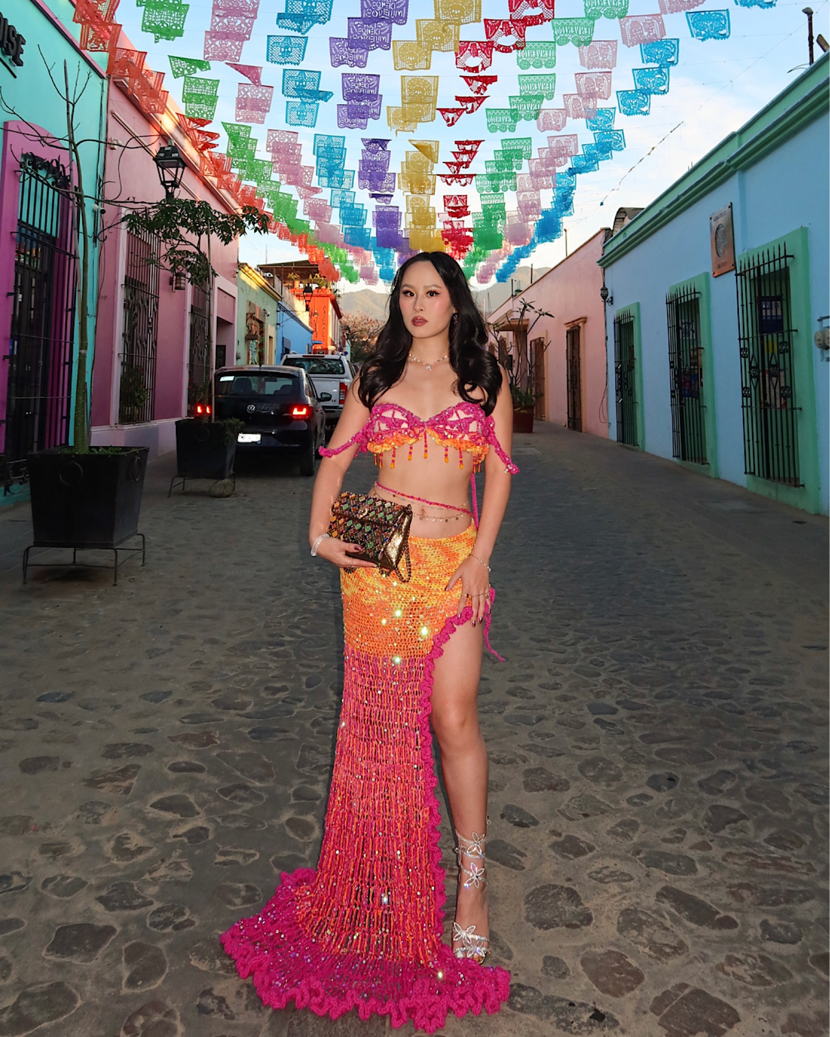 The stained glass bag Kylie Jenner owns and my go-to makeup products! Butterfly wraparound heels are in my Amazon 💕

#LTKeurope #LTKstyletip #LTKparties