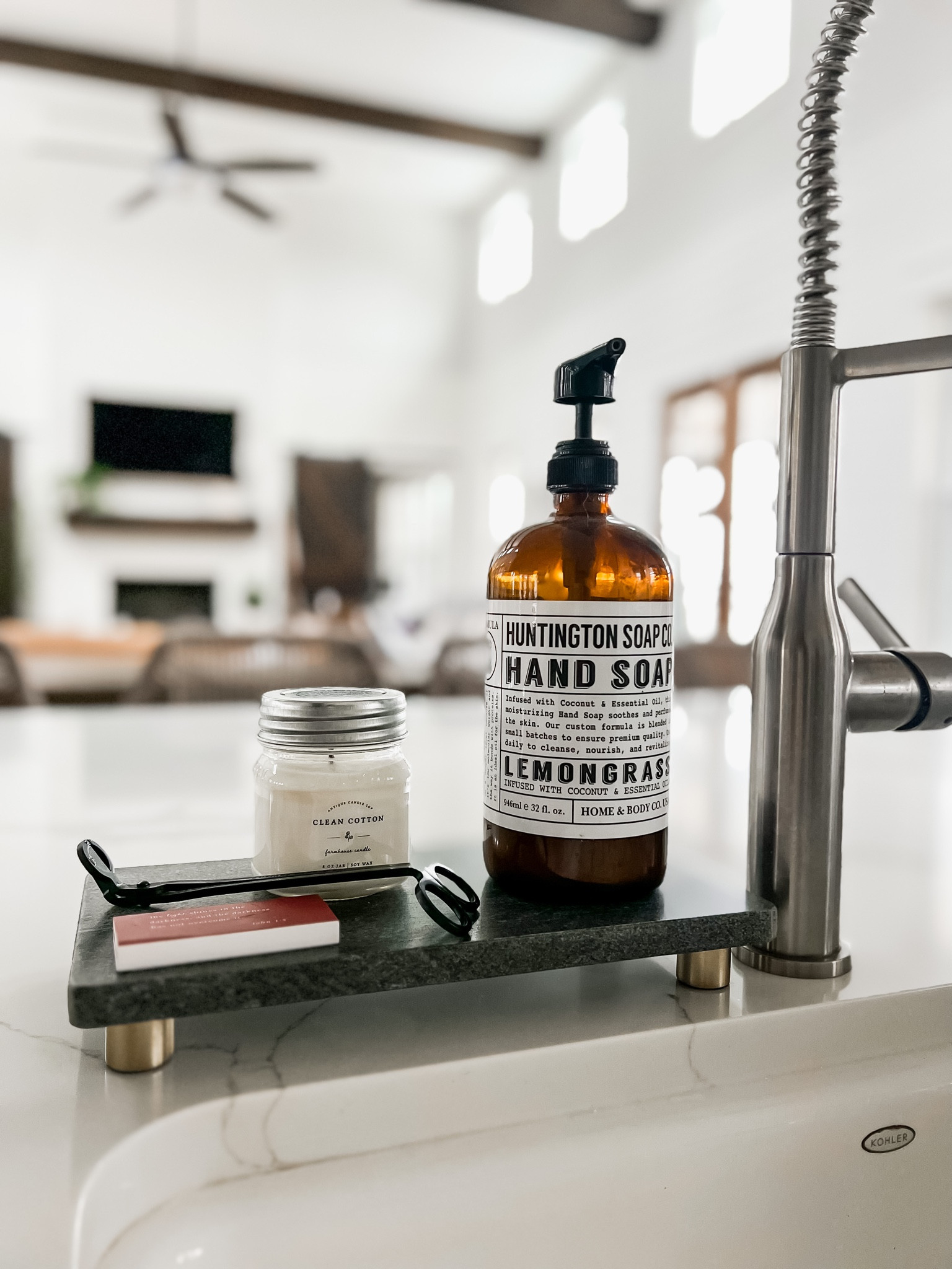 Marble trivet riser for soap candles and other kitchen accessories sink antique candle target Amazon find world market wick trimmer black marble and gold home decor accents and accessories 

#LTKunder50 #LTKFind #LTKhome