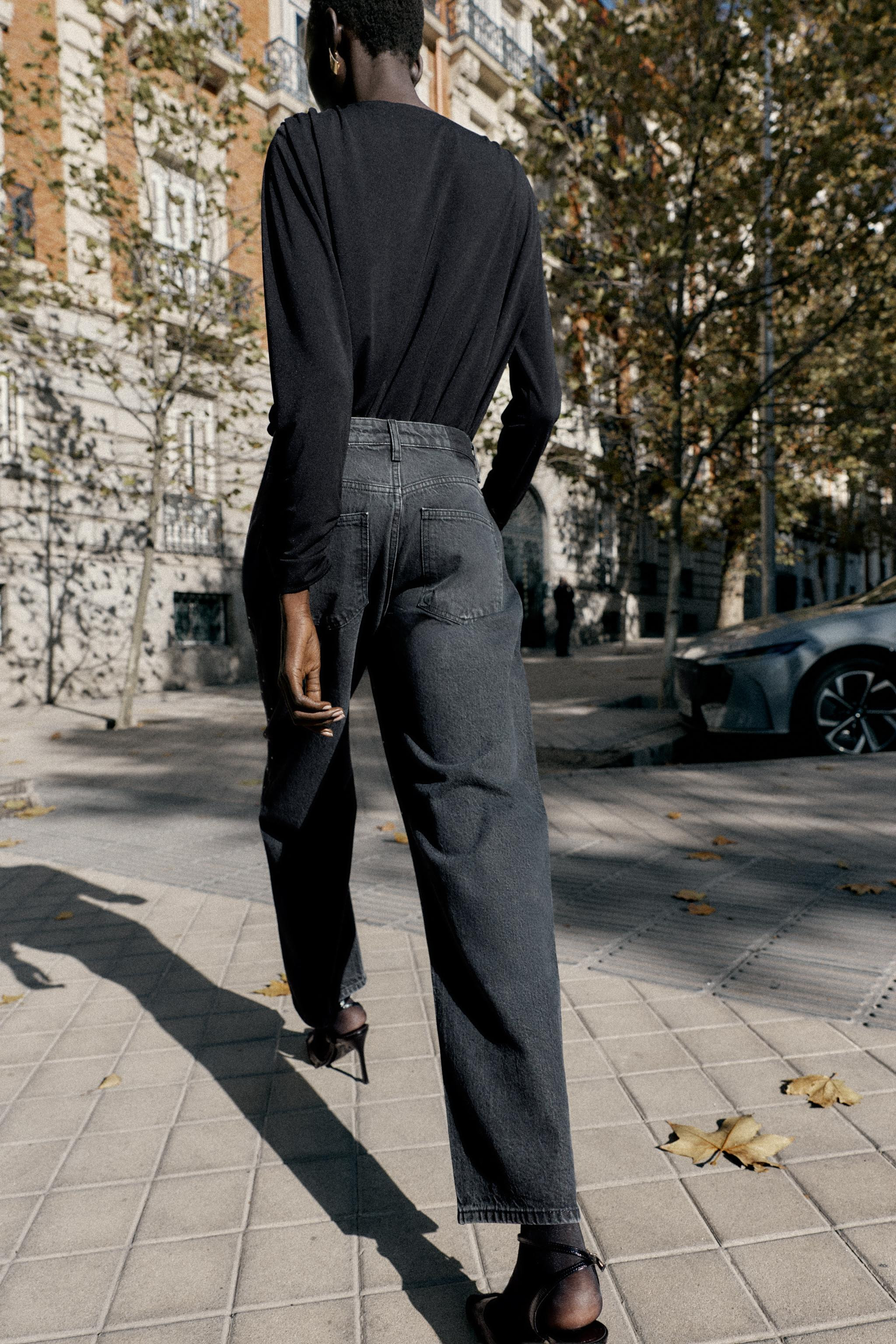 Z1975 HIGH WAIST LOOSE STRAIGHT JEANS WITH SPARKLE | Zara US