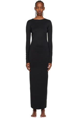 SKIMS - Black Smooth Lounge Maxi Dress | SSENSE