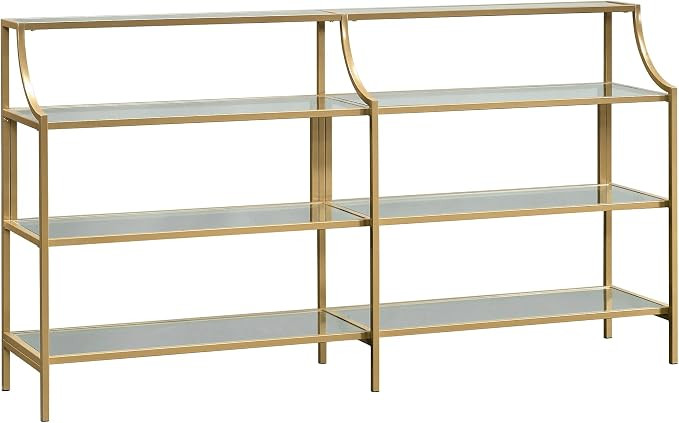 Sauder International Lux Console Table, L: 59.41" x W: 13.07" x H: 32.4", Satin Gold | Amazon (US)