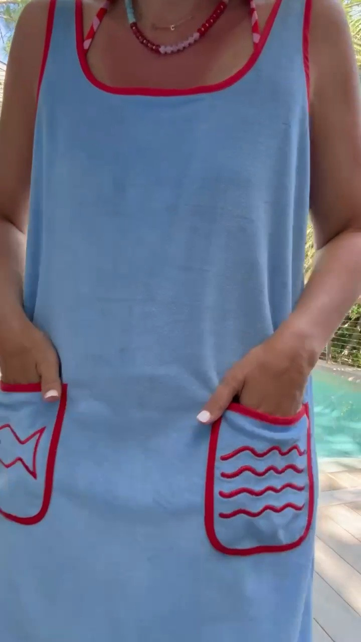 I absolutely love this cute as can be swim combo. Fabulous terry cloth coverup with pockets and the prettiest blue! Love this one piece and cute hat! Small suit, XS coverup

#LTKSeasonal #LTKSwim