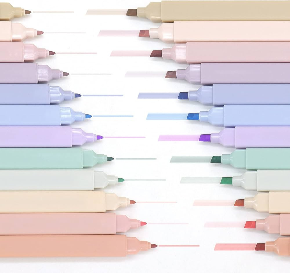 Sonuimy Aesthetic Dual Tips Cute Highlighters, Eye-Care Assorted Pastel Colors, No Bleed Bible Hi... | Amazon (US)