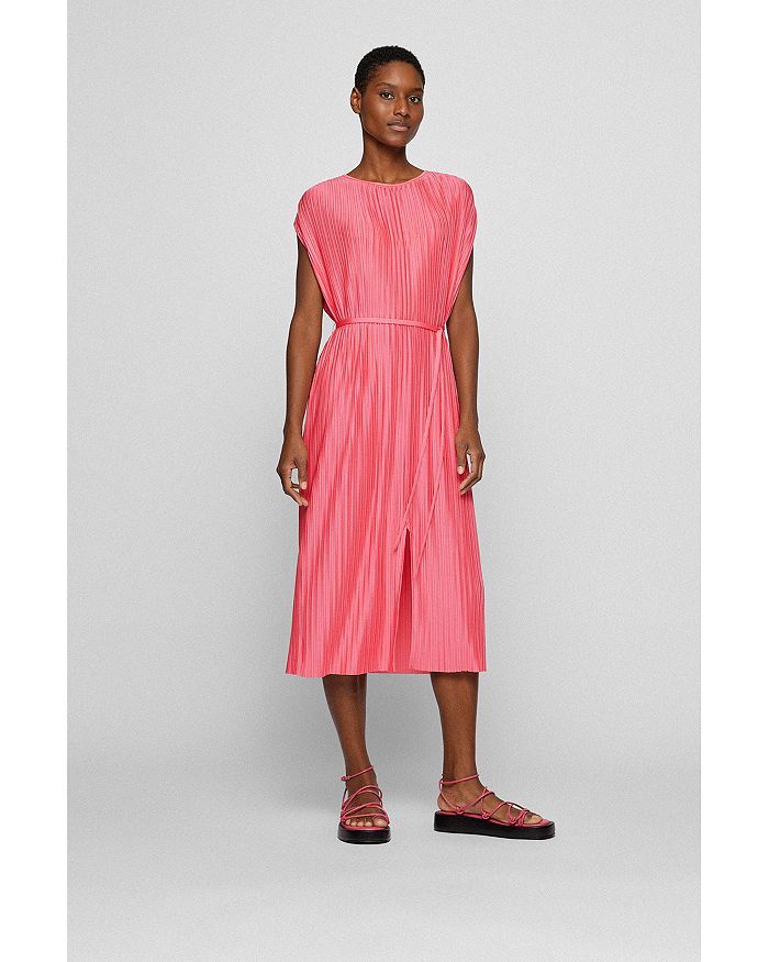 BOSS
            
    
                    
                        Emaura Pleated Belted Dress | Bloomingdale's (US)