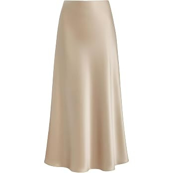 Women's Satin High Waisted Maxi Skirts A Line Silk Long Skirt | Hidden Elasticized Waistband, Bia... | Amazon (US)