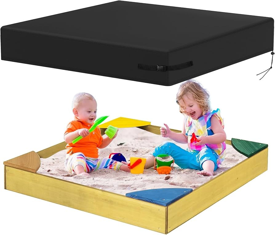 Sandbox Cover, 420D Oxford Cloth Waterproof Outdoor Square Sand Box Cover for Kids, Protect Sandb... | Amazon (US)