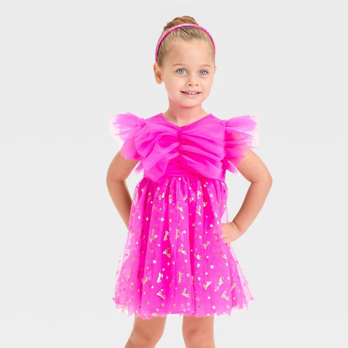Toddler Girls' Mattel Barbie 1970 "Super Star Barbie" Inspired Tutu Dress - Pink | Target