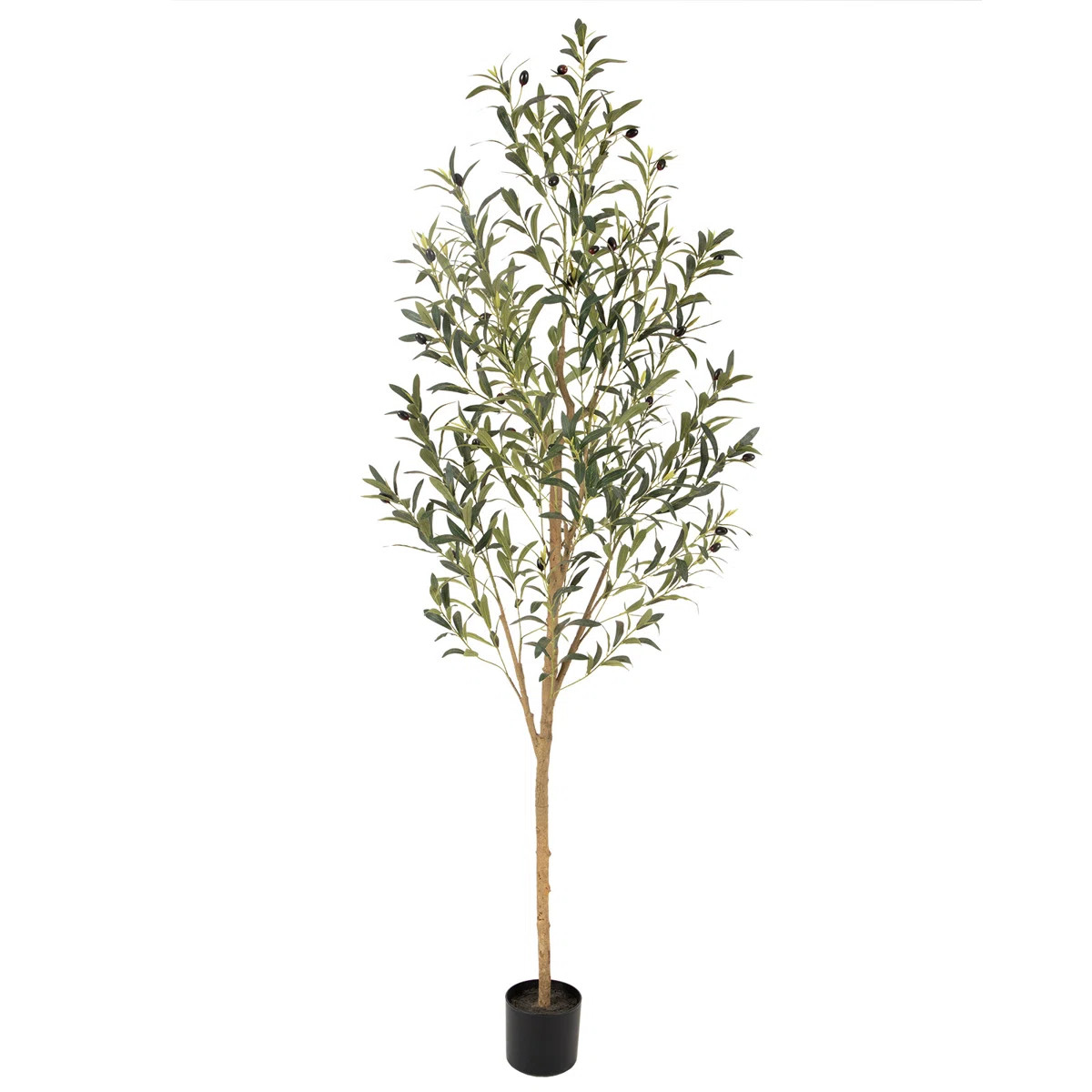 Tall Faux Olive Tree, Artificial Plants with Natural Wood Trunk and Lifelike Fruits for Home Offi... | Wayfair North America