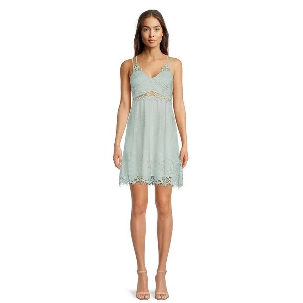 No Boundaries Juniors Sleeveless Lace Mini Dress | Walmart (US)