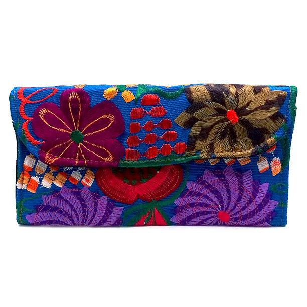 Multicolored Floral Embroidered Wallet Envelope Clutch Crossbody Purse - Womens Fashion Handmade ... | Walmart (US)