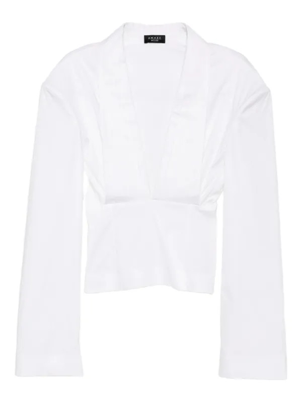 A.W.A.K.E. Mode Pleated Top  | White | FARFETCH KE | Farfetch Global