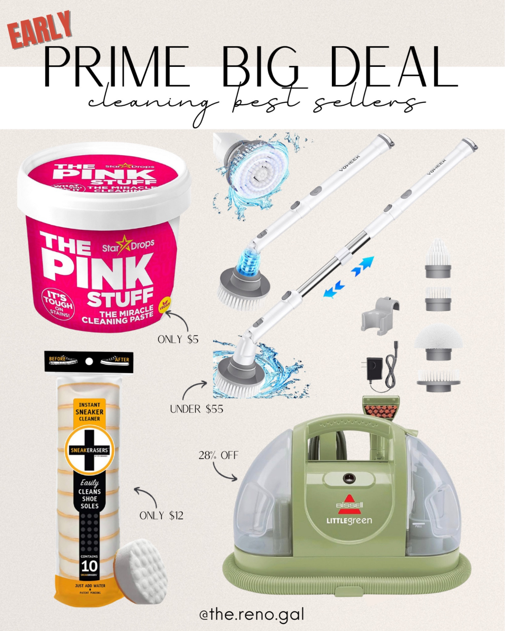 Early Prime Big Deals cleaning products. 

My favorite cleaning products. Bissell little green machine. The pink stuff. Electronic scrubber. sneakerasers. Sneak erasers. 

#founditonamazon #amazonfinds #amazonhome #amazonmusthaves

#LTKxPrime #LTKsalealert #LTKhome