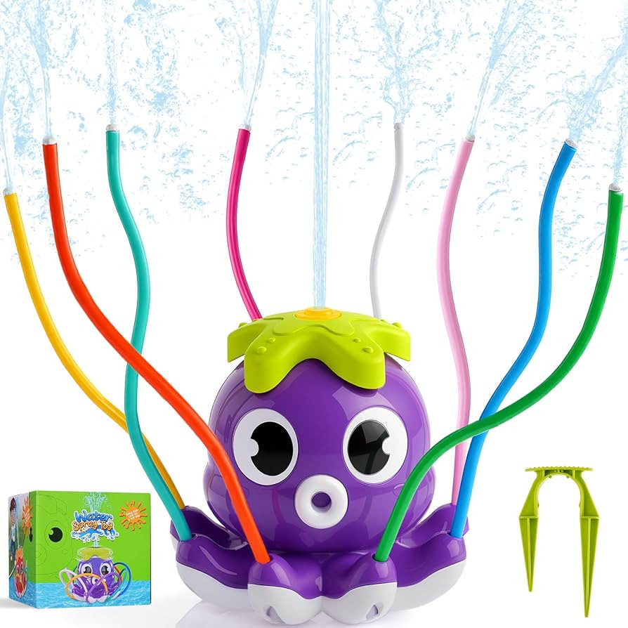 Water Sprinkler for Kids \u2013 Garden Sprinkler Toys, Cute Spraying Water Octopus, Easy to Insta... | Amazon (UK)