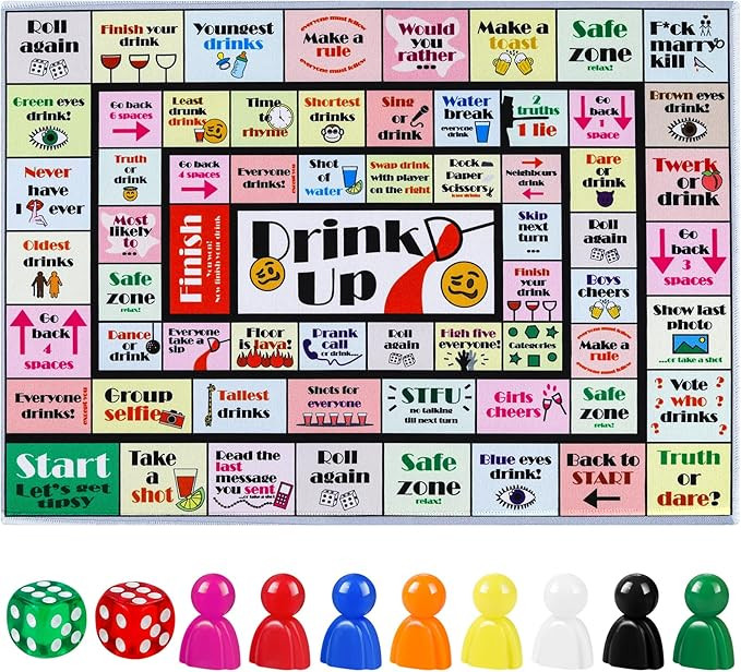 Fofeadm Drinking Board Games for Adults, Rubber Mat Drinking Board Game, Funny Party Interactive ... | Amazon (US)
