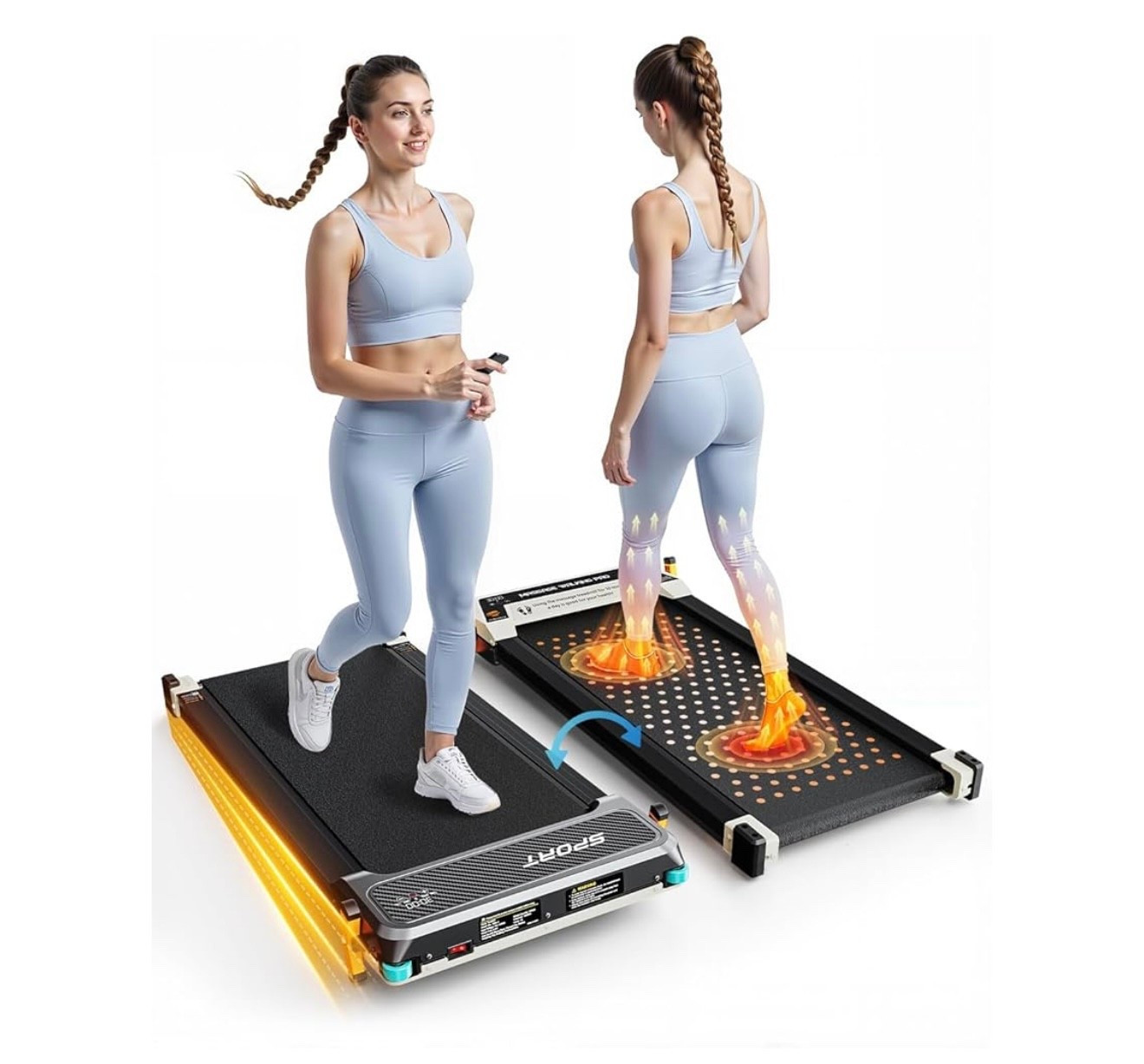 Walking Pad Treadmill with Incline - Dual-Sided Under Desk Treadmill with Foot Massage, 2 in 1 Walking Machine for Home/Office

#LTKSaleAlert #LTKStyleTip #LTKActive