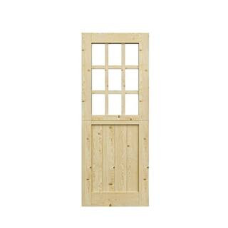 ARK DESIGN 30 in. x 80 in. Solid Pine Universal 9-Lite Clear Glass and 1-Panel Unfinished Dutch D... | The Home Depot