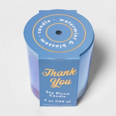 7oz Iridescent Glass Jar 'Thank You' Watermint and Blossom Candle - Opalhouse™ | Target
