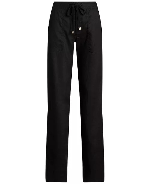 Wide-Leg 100% Linen Pants | Macy's