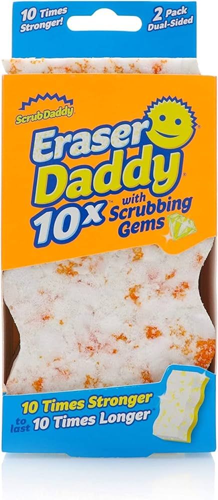 Scrub Daddy Eraser Sponge, Dual-Sided Melamine Scrubber, Temperature Controlled, All Purpose Clea... | Amazon (US)