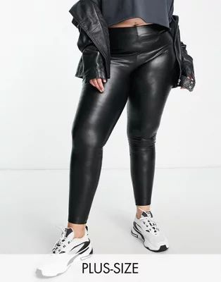 Only Curve faux leather leggings in black | ASOS (Global)