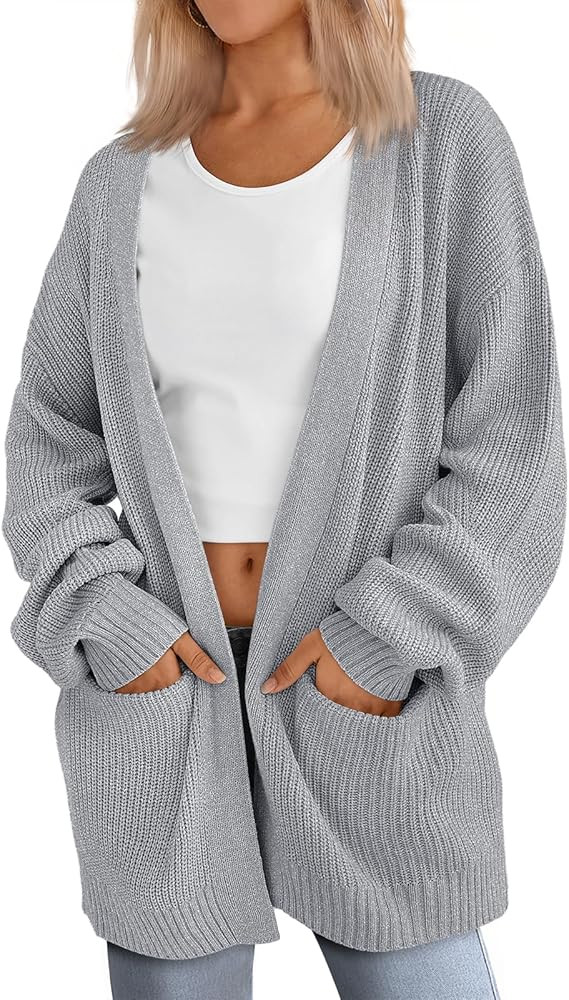 LILLUSORY Womens Oversized Cardigans Soft Knit Cardigan Sweater with Pockets | Amazon (US)