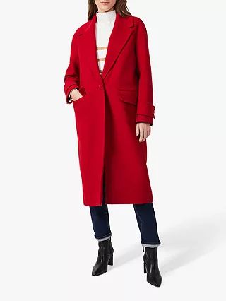 Hobbs Henrietta Cashmere Blend Long Coat, Red | John Lewis (UK)